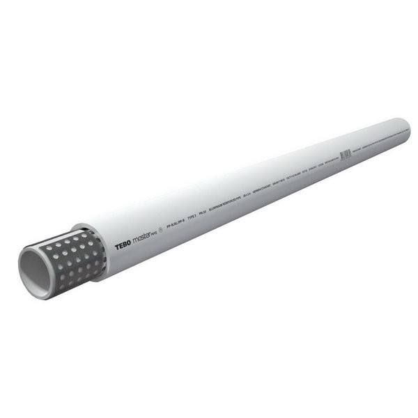 Труба полипропиленовая армированная алюминием TEBO - 50x8.3 SDR6 (PN25, Tmax 70°C, штанга 4м)