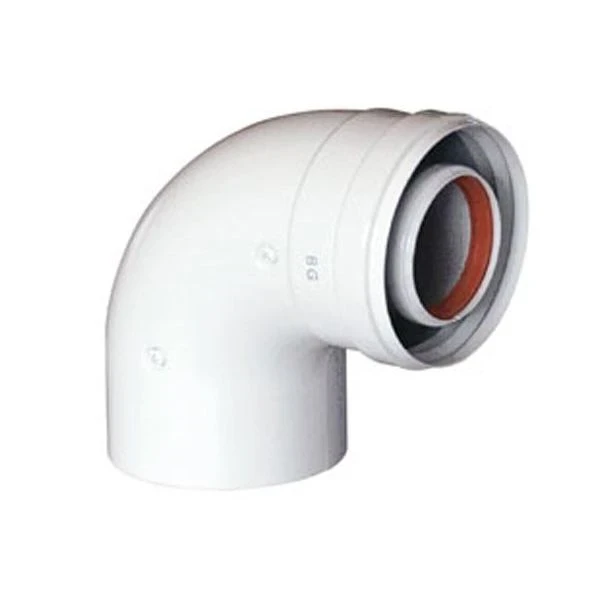 Отвод коаксиальный полипропиленовый 87° BAXI 80/125 мм, HT