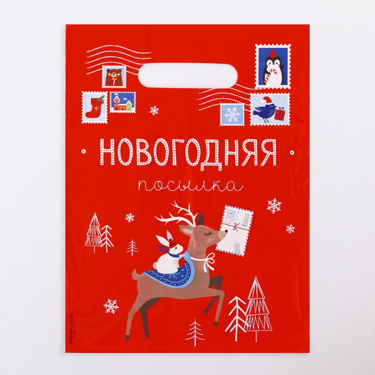 Пакет полиэтиленовый «новогодняя посылка»